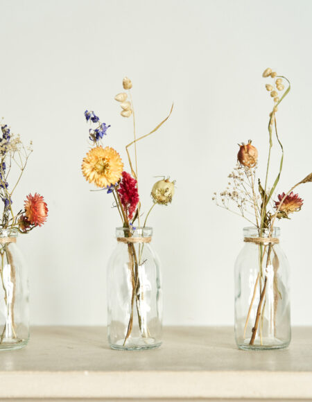 Fleurs séchées petits vases bouquet livraison bruxelles fleuriste ixelles