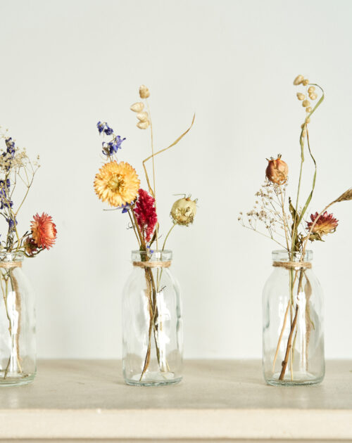 Fleurs séchées petits vases bouquet livraison bruxelles fleuriste ixelles