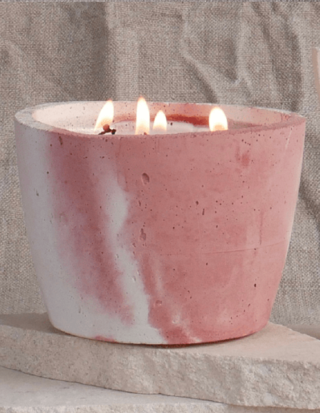 Bougie Cire Soja Beton Artisanal Idee Cadeau