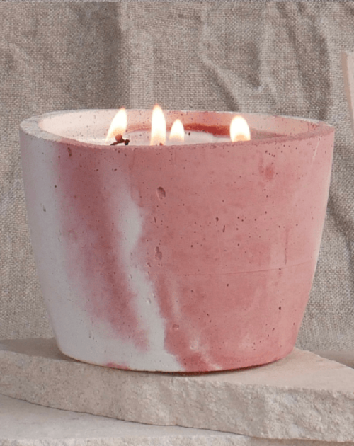 Bougie Cire Soja Beton Artisanal Idee Cadeau